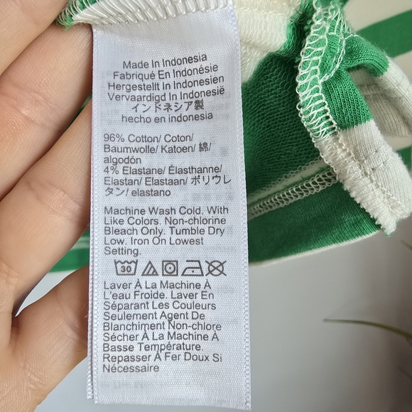 J. Crew Kelly Green Striped Wide Button Collar Rugby Sweatshirt SZ Medium Preppy - Picture 11 of 13